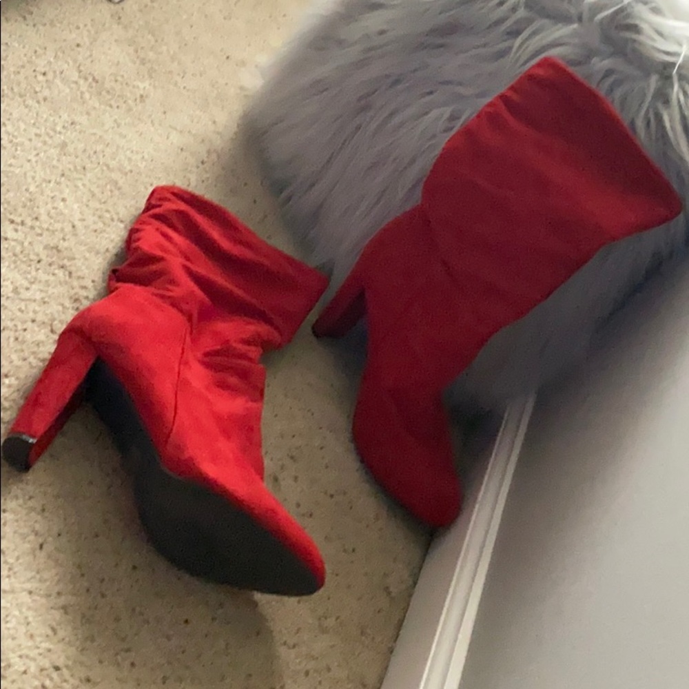 Suede Red Heel Boot
